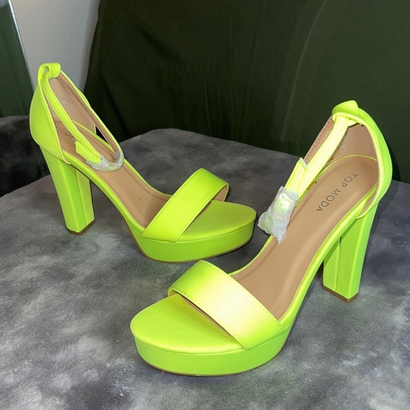 TOP Moda Shoes - Neon Yellow Heels